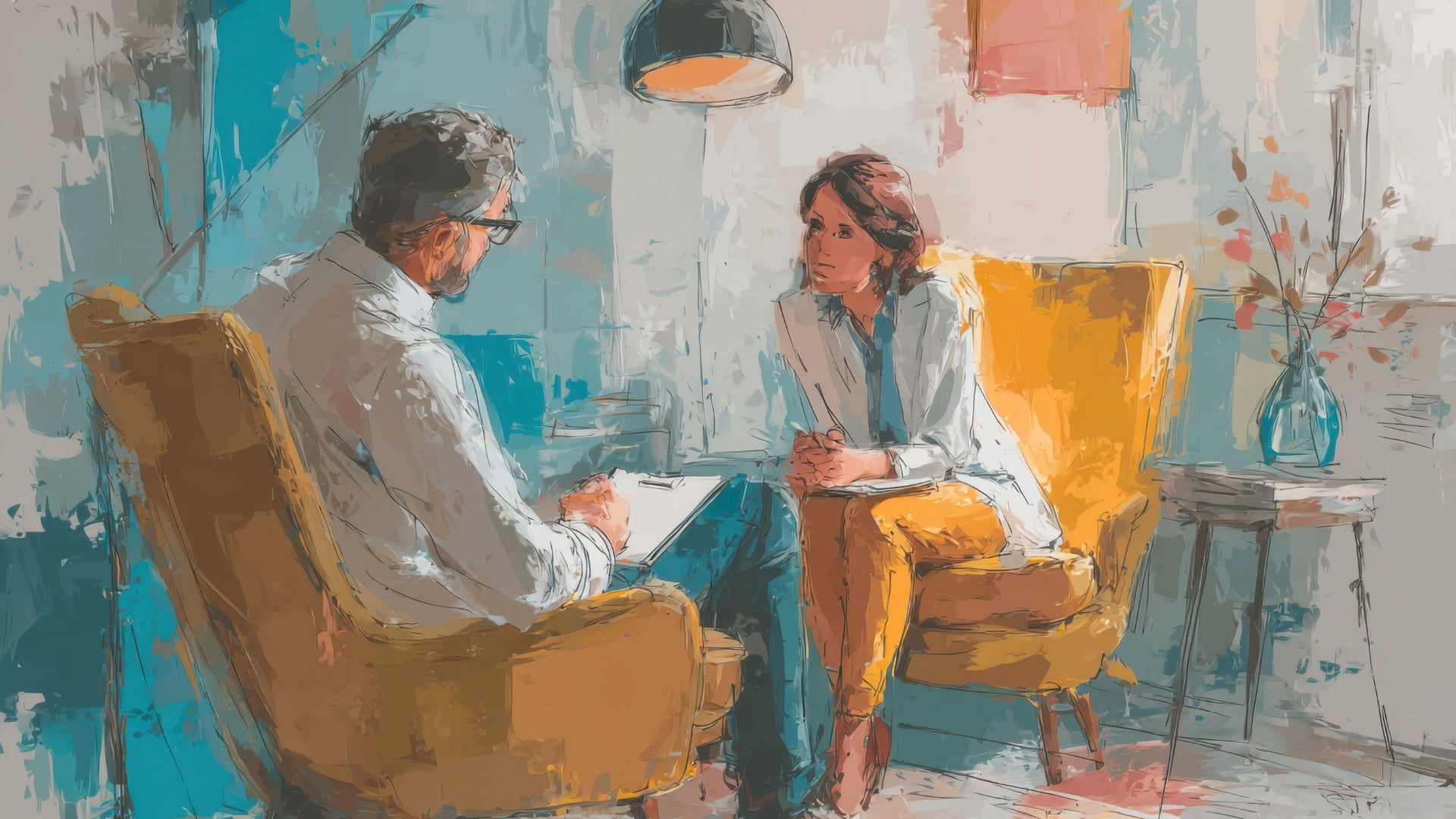 Ambiente acolhedor e tranquilo do consultório de psicologia