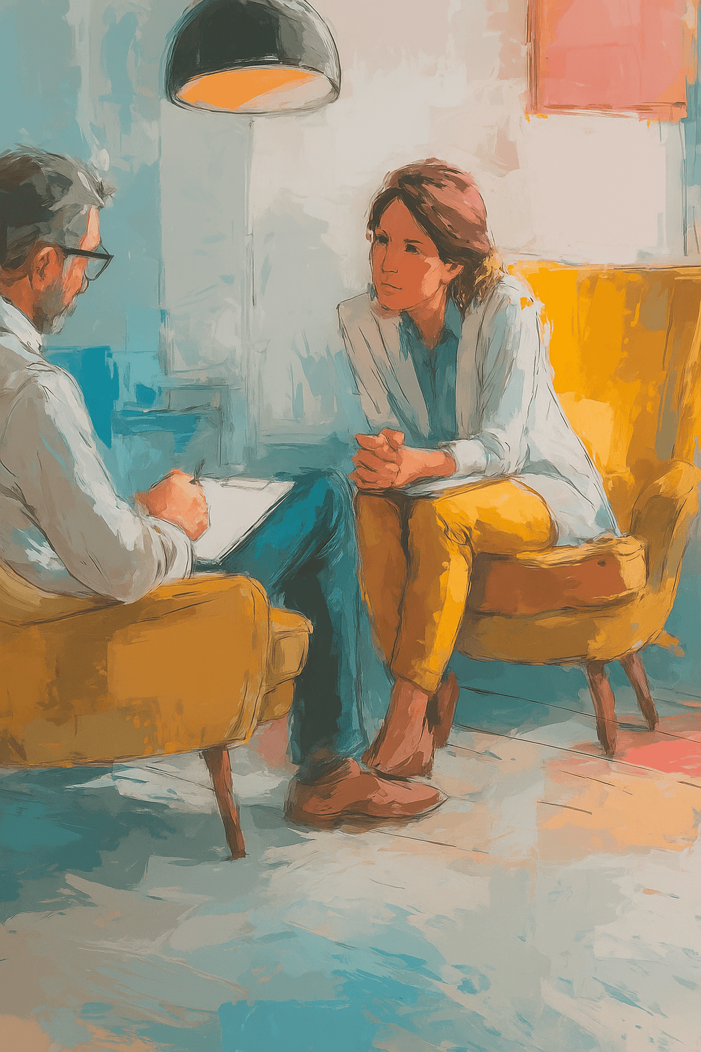 Ambiente acolhedor e tranquilo do consultório de psicologia