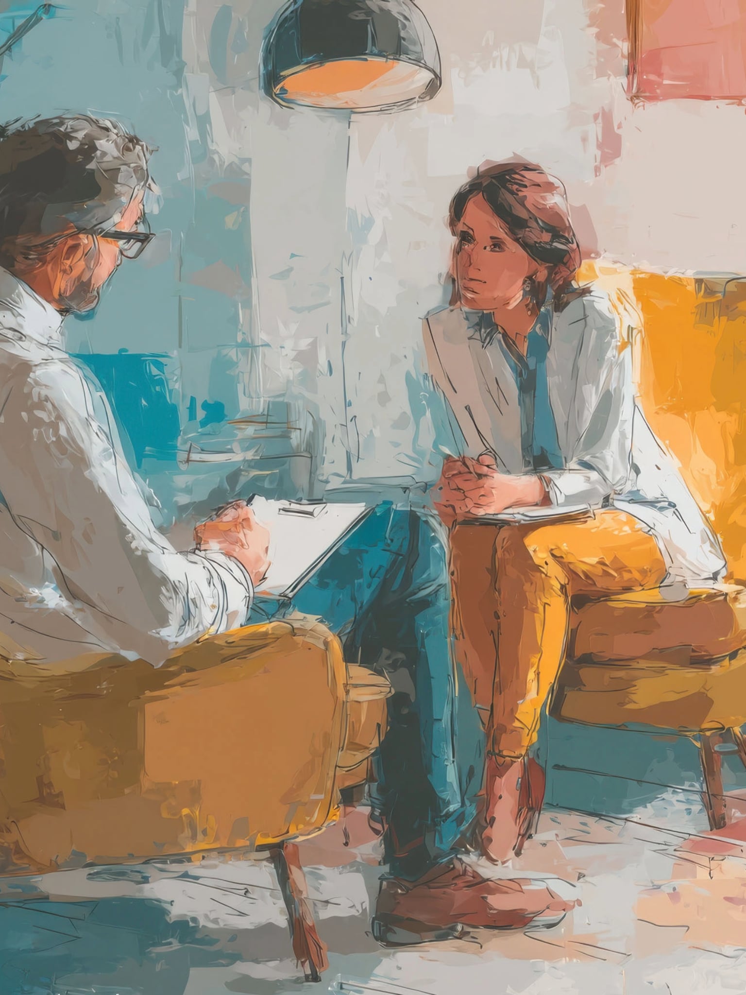 Ambiente acolhedor e tranquilo do consultório de psicologia
